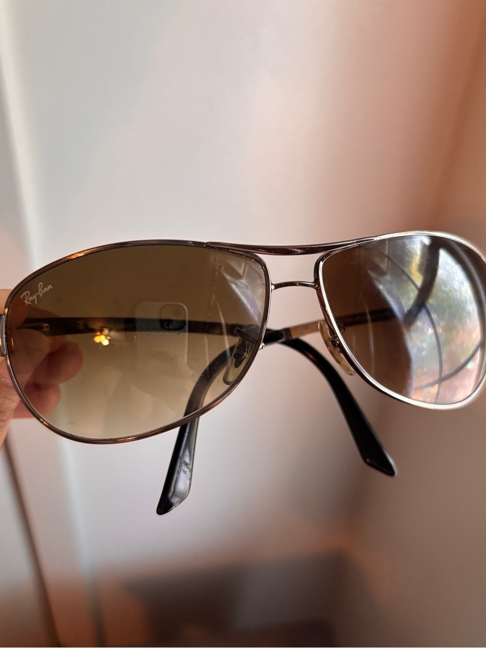 Ray-Ban Brown/Gray Gradient Aviator Sunglasses